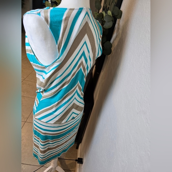 MNG By Mango Asymmetrical Stripes Mini Dress Size S - Picture 4 of 8